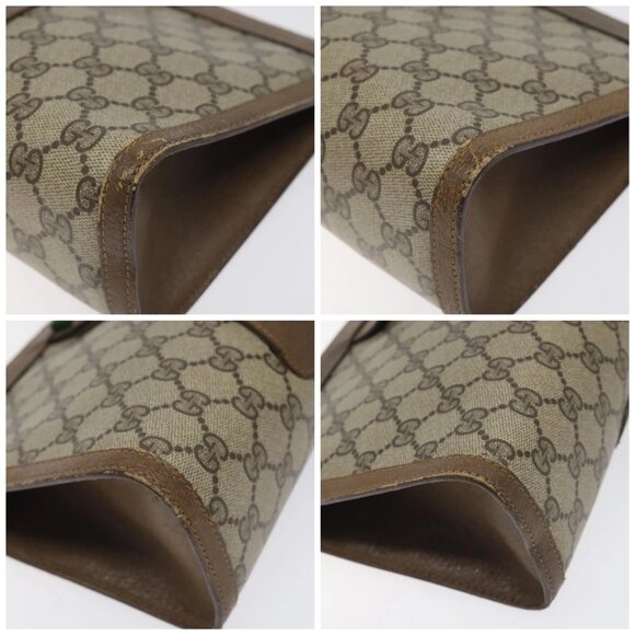 GUCCI GG Supreme Web Sherry Line Bag PVC Beige Green Red 89 01 033 Auth 131335 - Picture 15 of 15